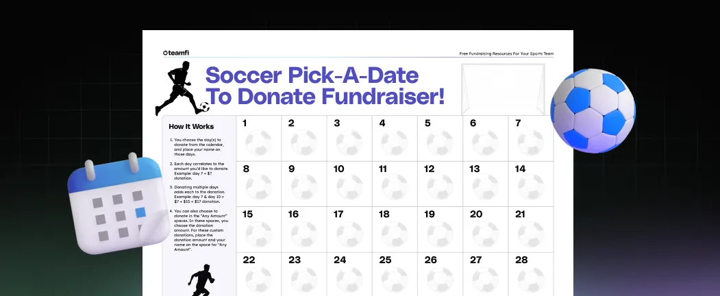Soccer Calendar Fundraiser Template – Free Fundraising Tool – Teamfi Blog: sports fundraising content, guides, freebies, and case studies.