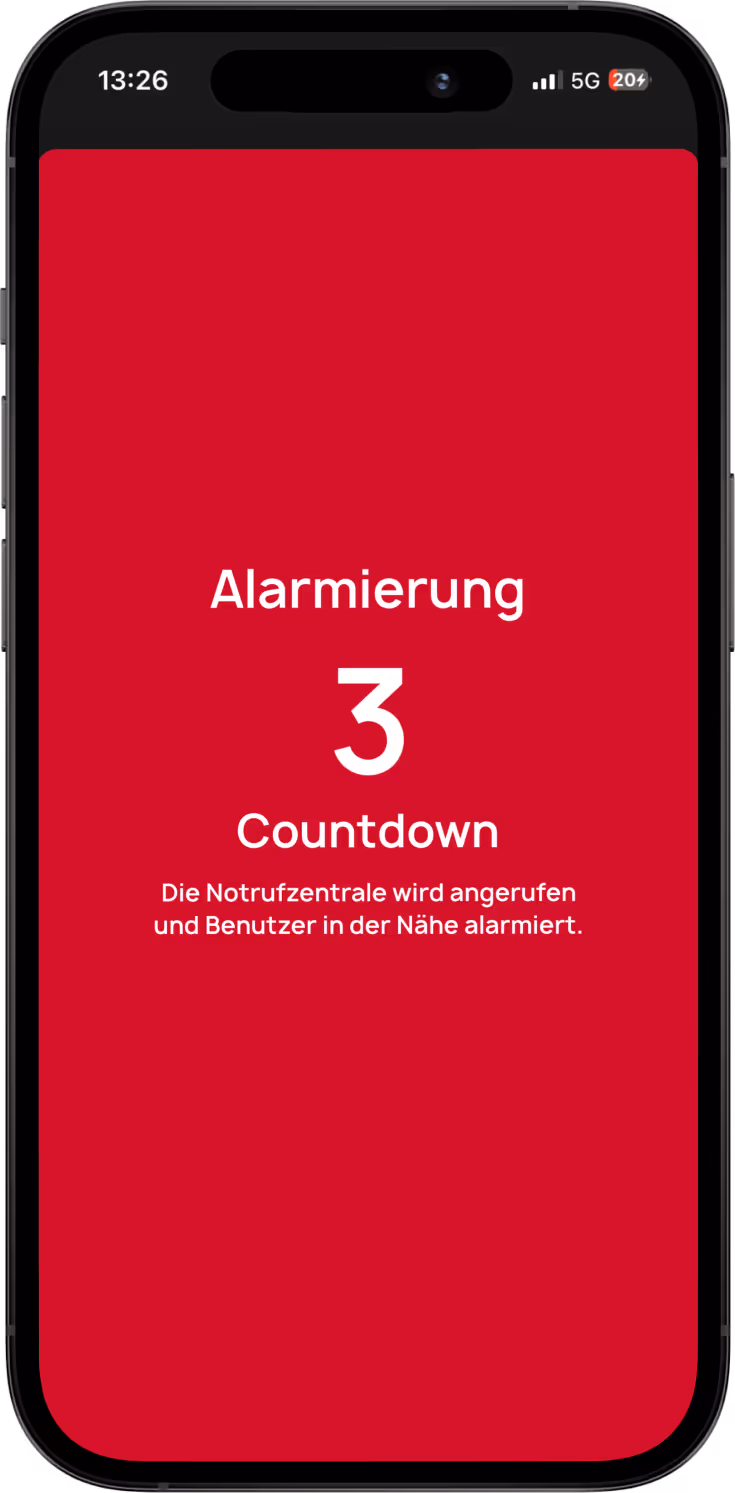 Alarmierung Countdown auf iPhone