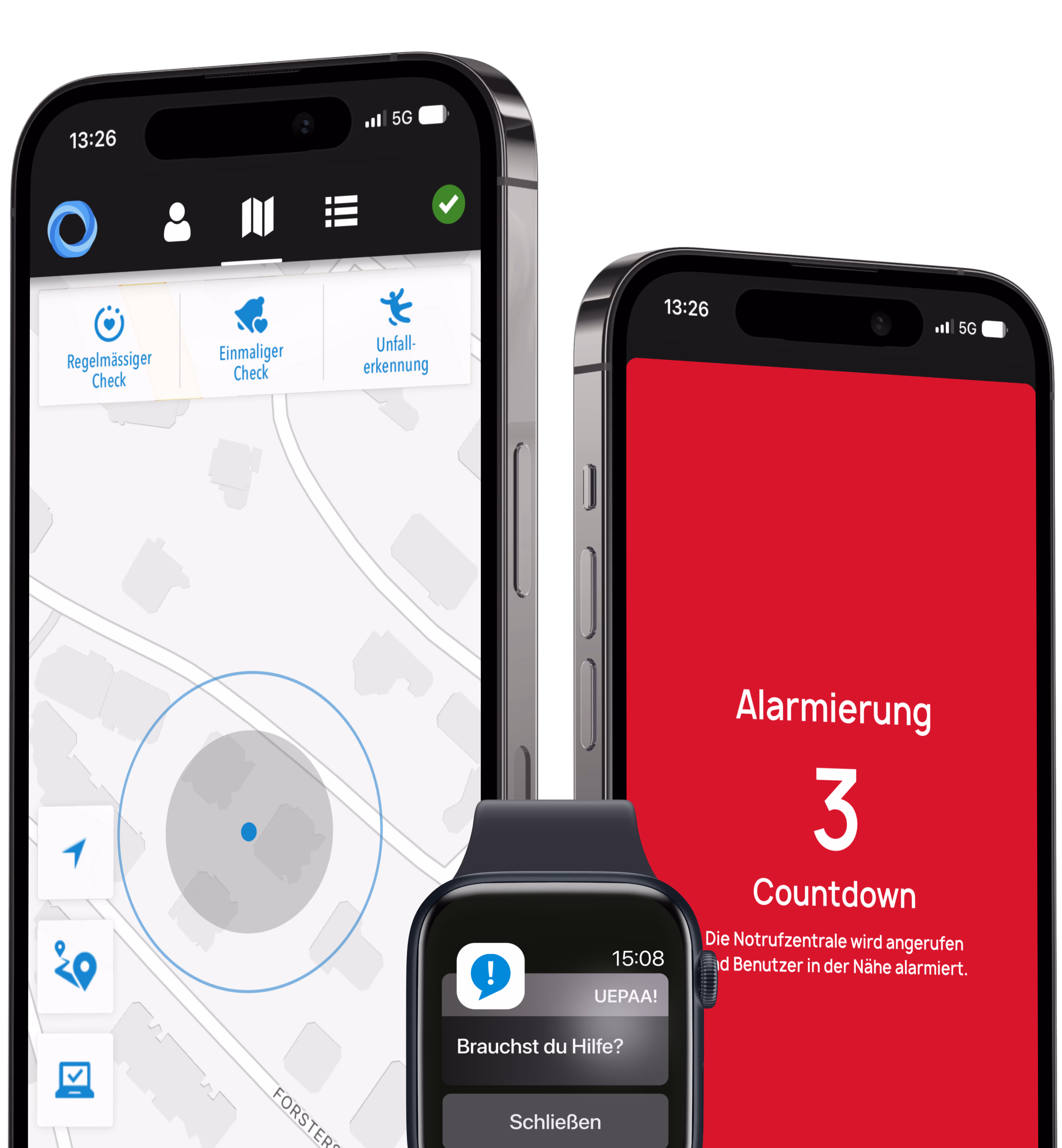 Screenshot Uepaa App (iPhone & Apple Watch)