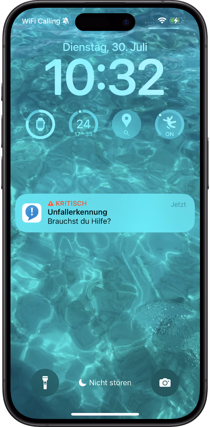 Uepaa Screenshot: Notification auf Homescreen