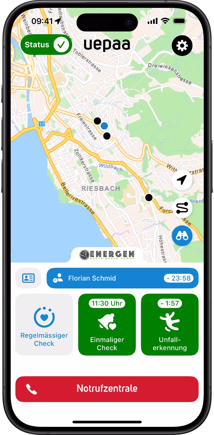 Uepaa Screenshot: Karte