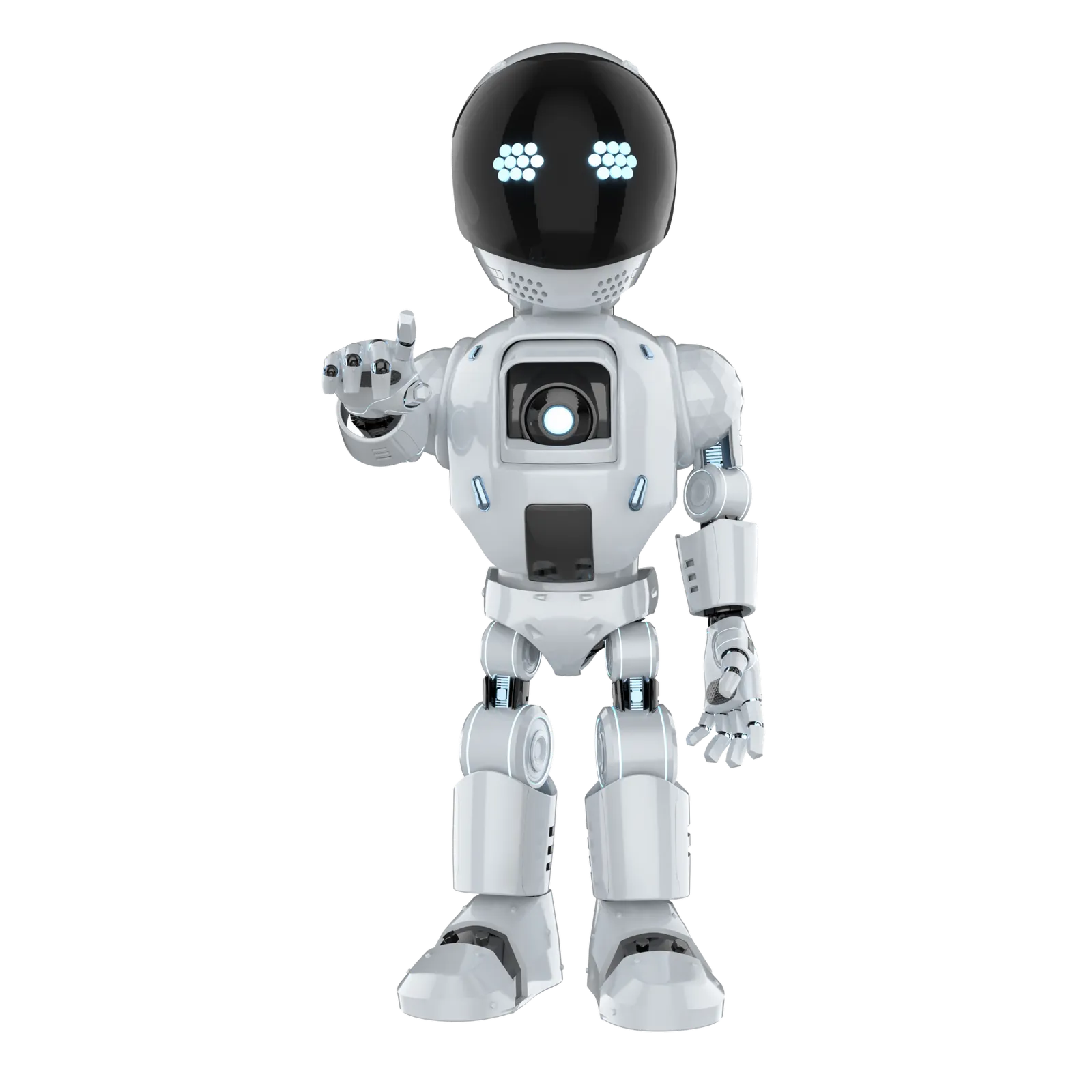 Astronaut in a white space suit floating in space with a black background.