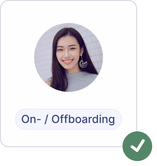 Onboarding/offboarding process with user profile picture.