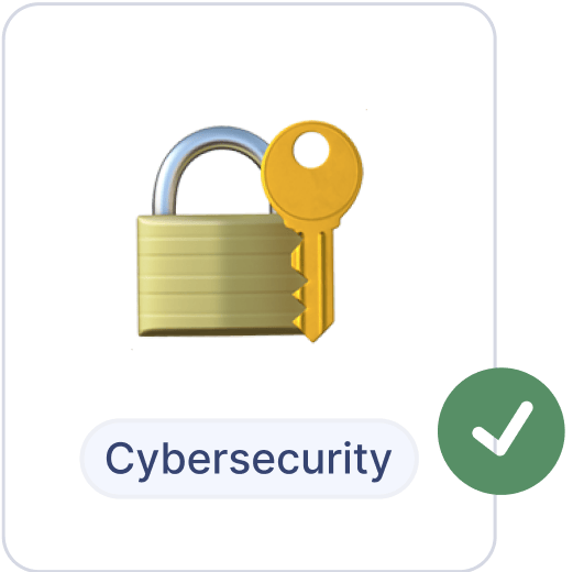 Cybersecurity icon featuring a padlock and key, symbolizing protection.
