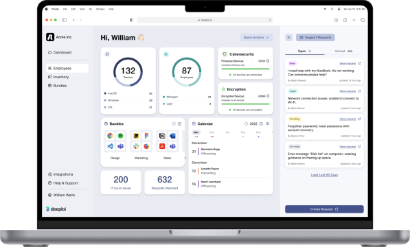 deeploi dashboard on a MacBook