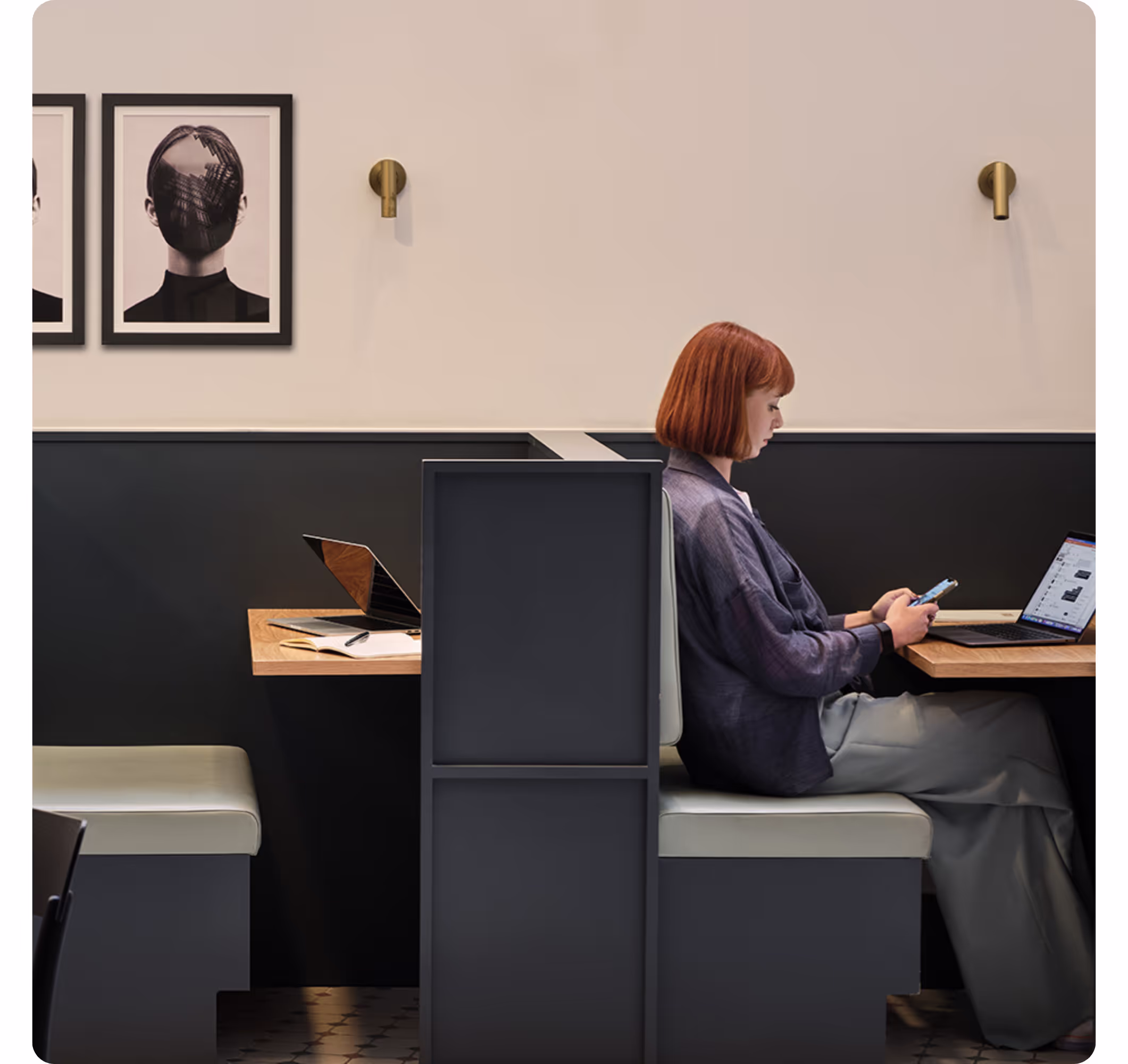 Woman working at laptop