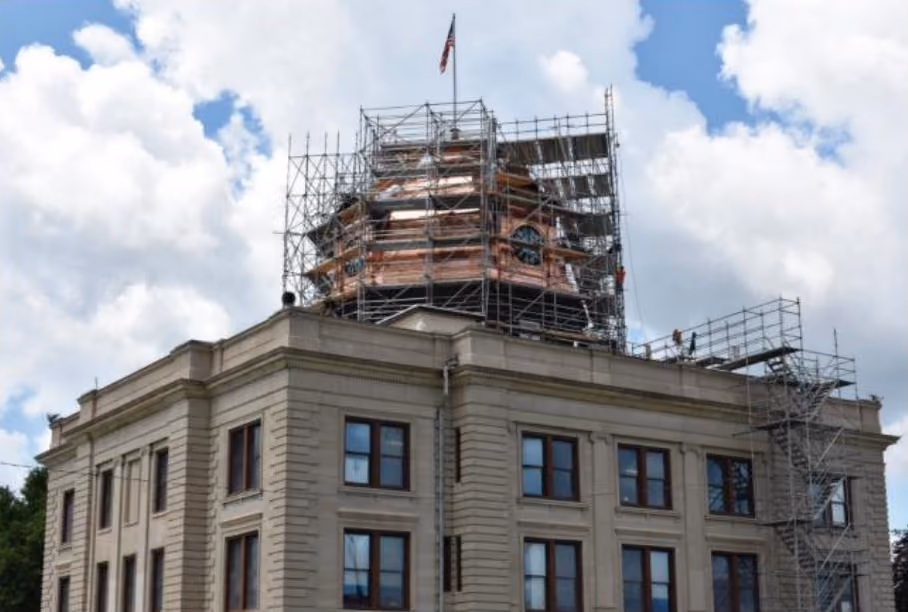 Courthouse dome, roof repairs underway