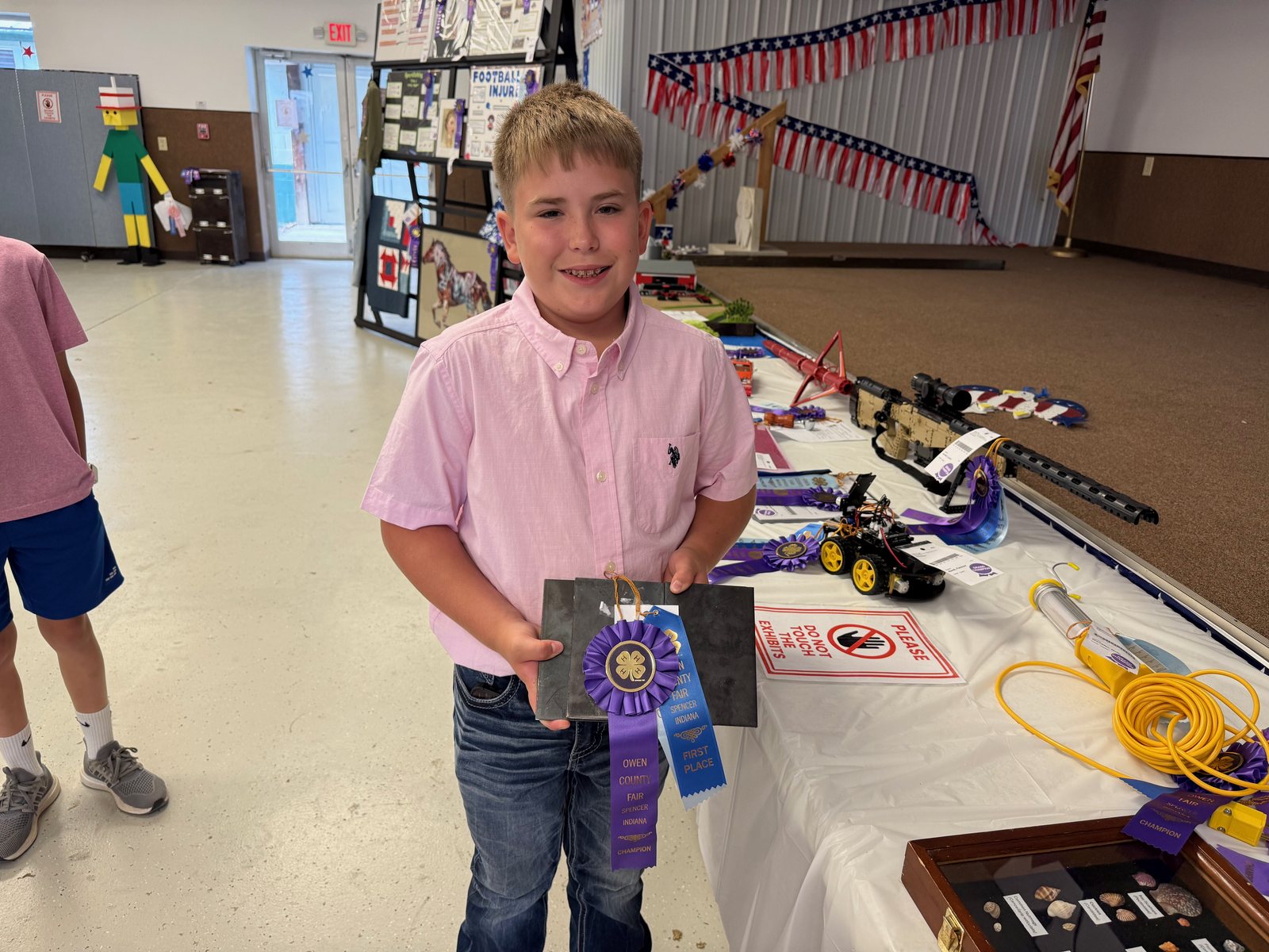 Welding Grand Champion Kale Dunning poses with his project. NICOLE DECRISCIO | THE OWEN NEWS
