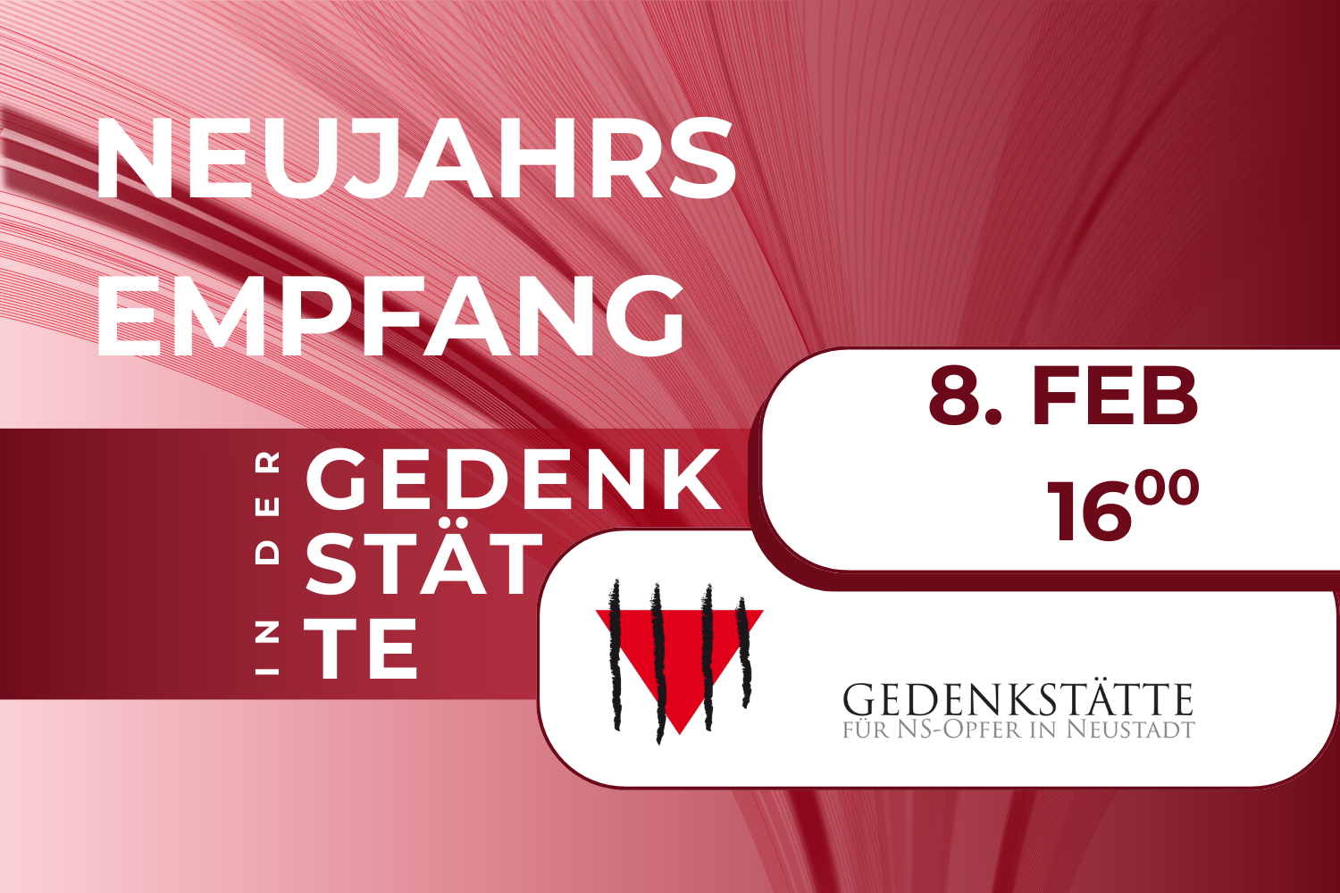 Neujahrsempfang der Gedenkstätte am 8. Februar um 16 Uhr