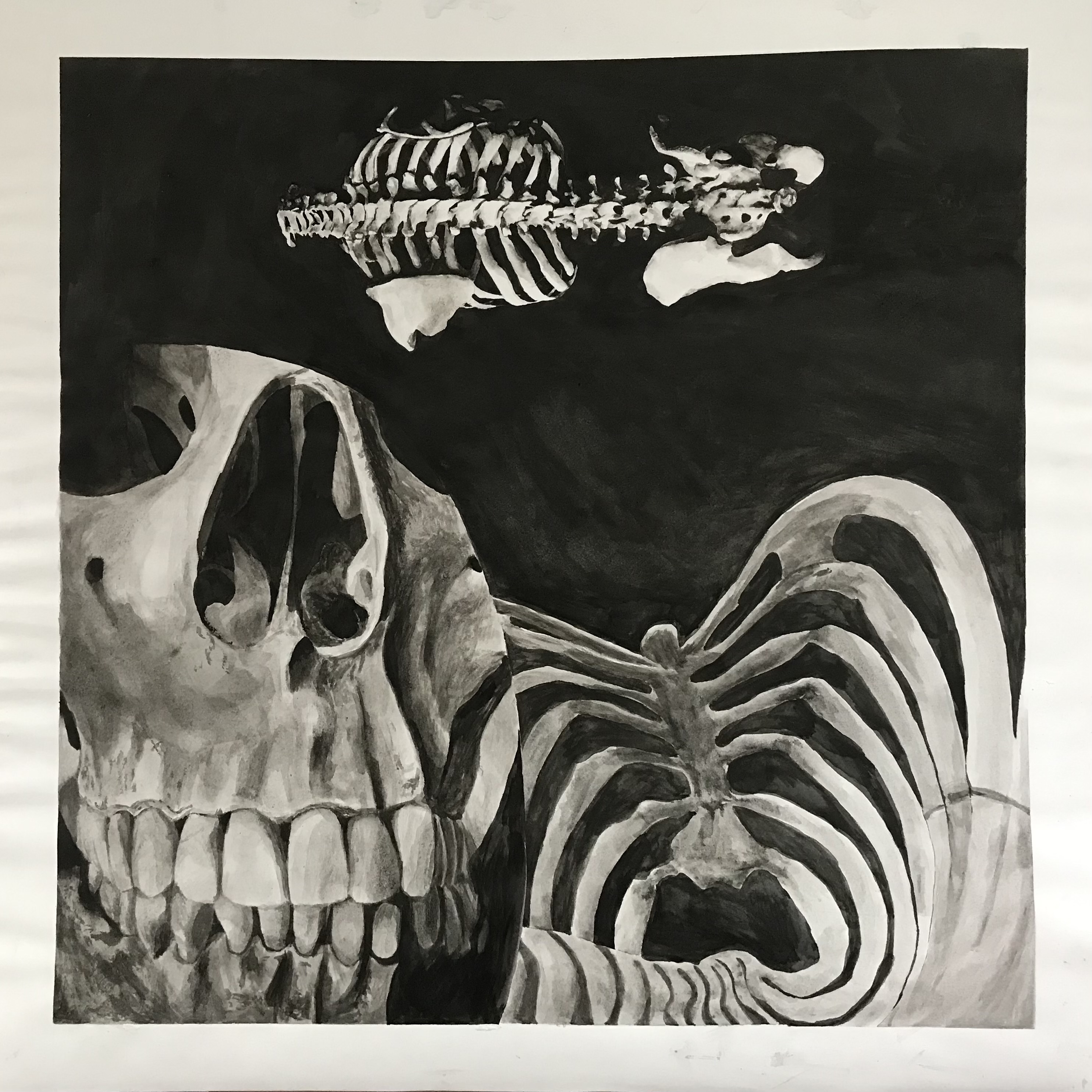 3 shots of skeleton parts into one piece