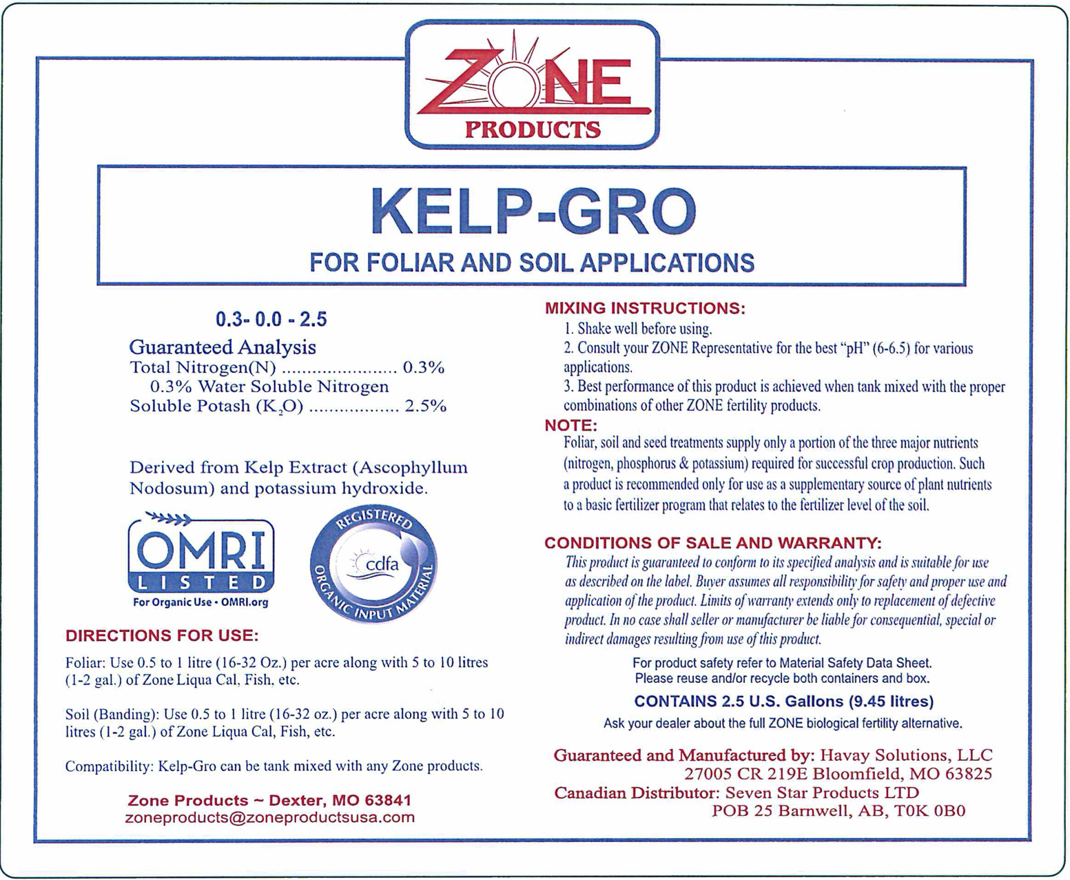 Zone Kelp-Gro