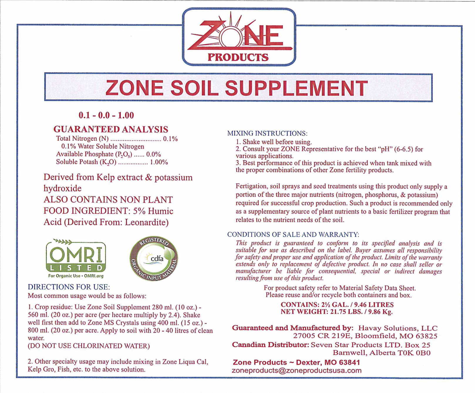Zone Soil