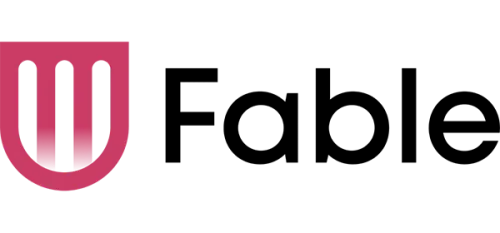 The logo for Fable , a digital accessibility company.