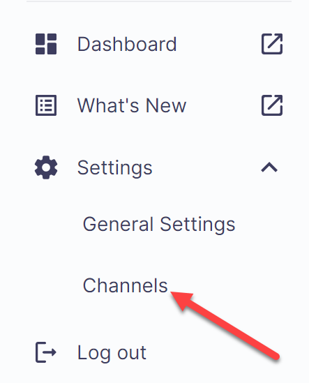 Select Channels under Settings