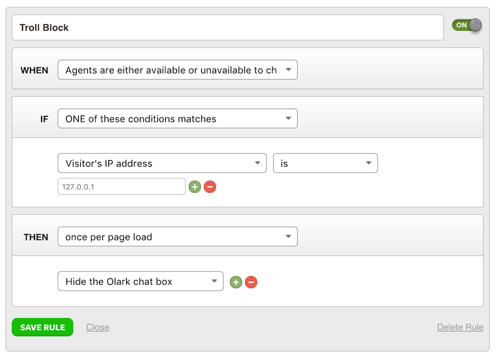 Automation troll block rule