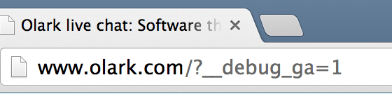 Olark Google Analytics Debugging Url