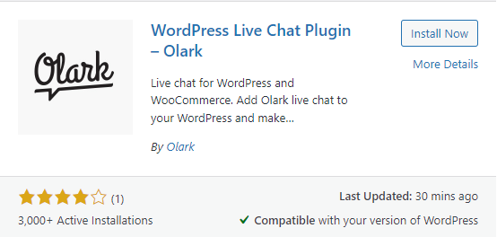 WordPress Olark Plugin - Install Now