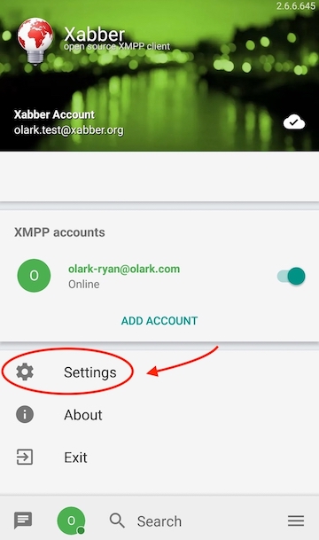 Xabber - Settings Tap