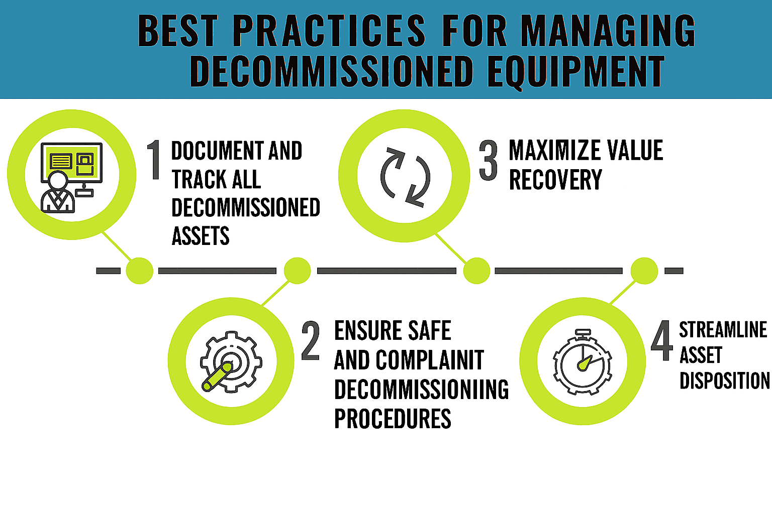 Infographic titled "Best Practices for Managing Decommissioned Equipment."