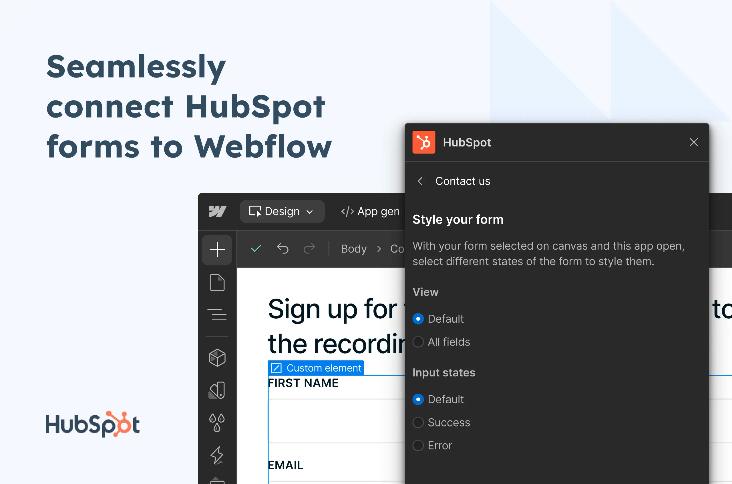 Connect HubSpot forms to Webflow