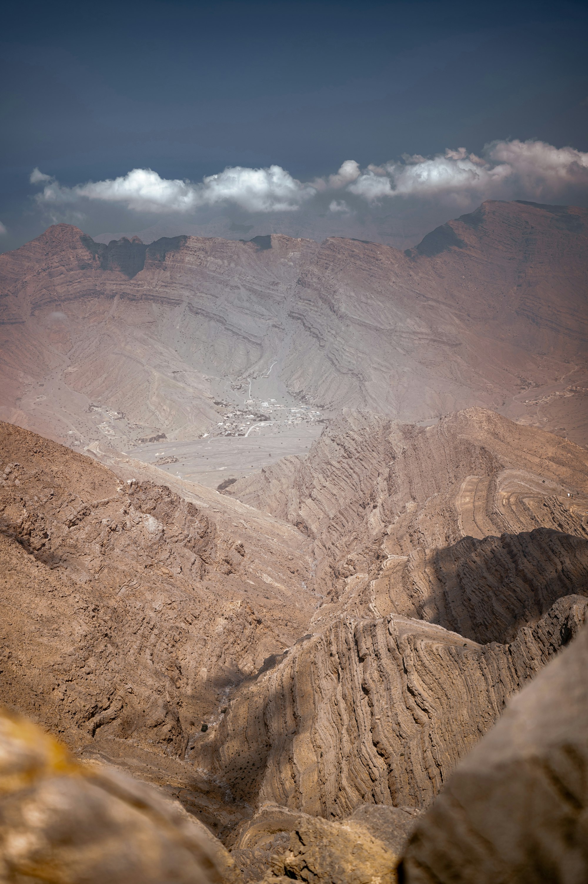 Aerial view of the Jebel Jais mountain range