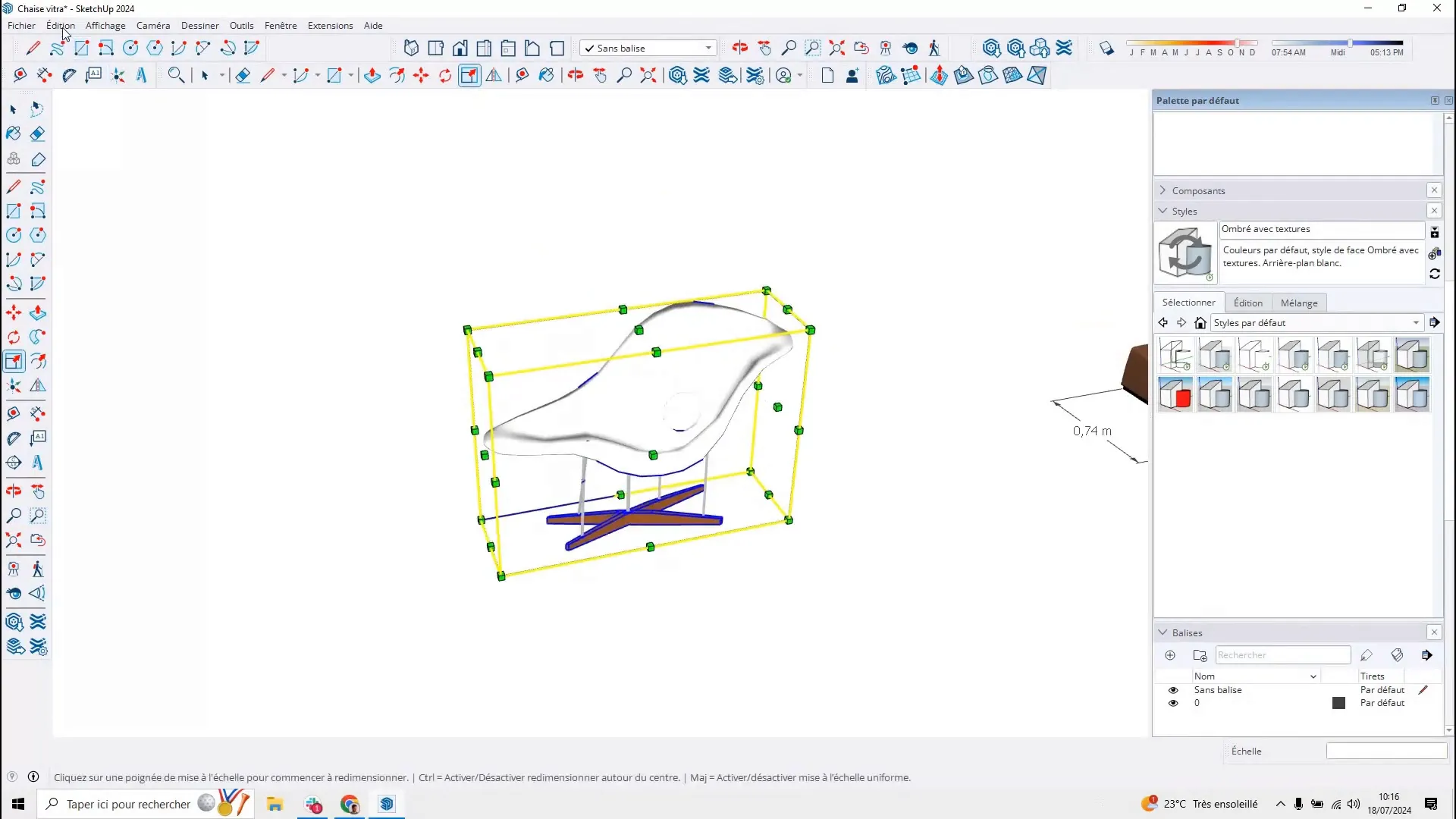 Exemple de modèle ajusté dans SketchUp