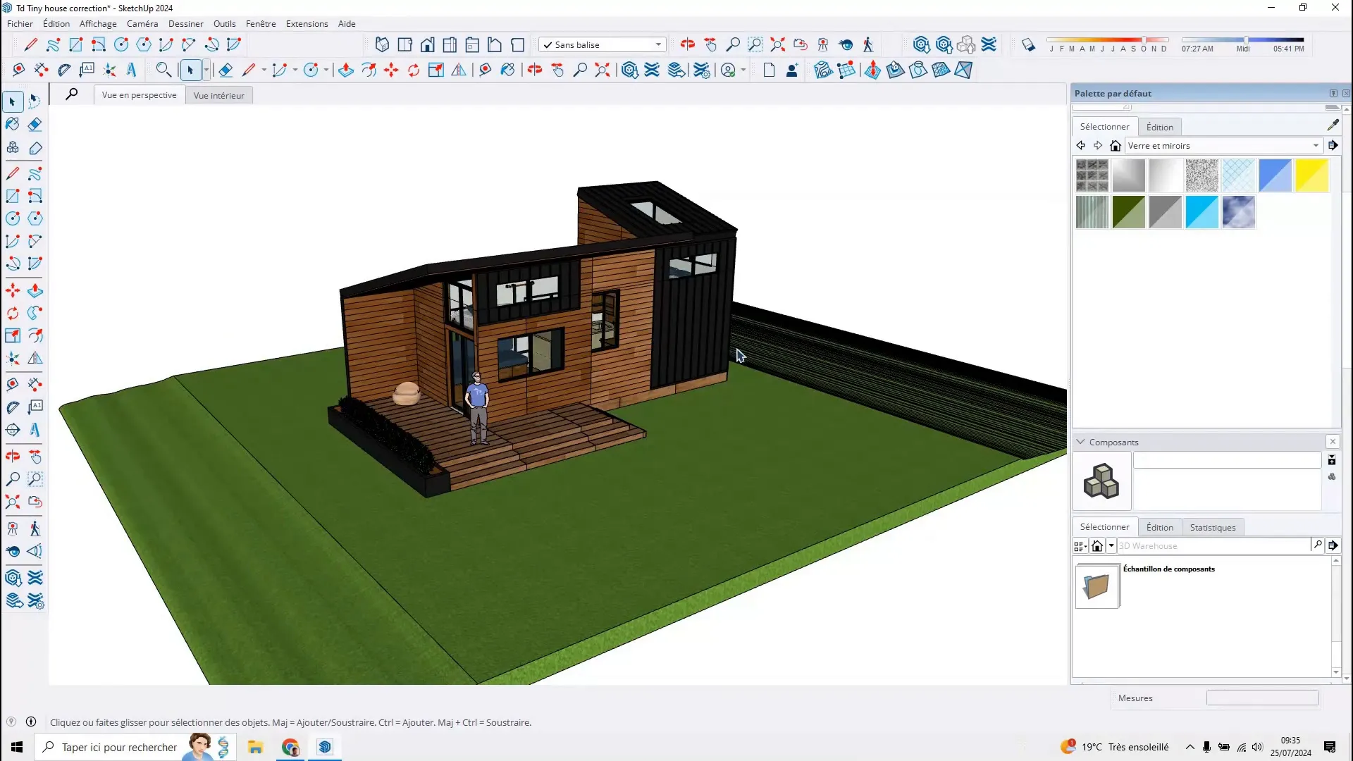 Sélection de l'outil Plan de section dans SketchUp