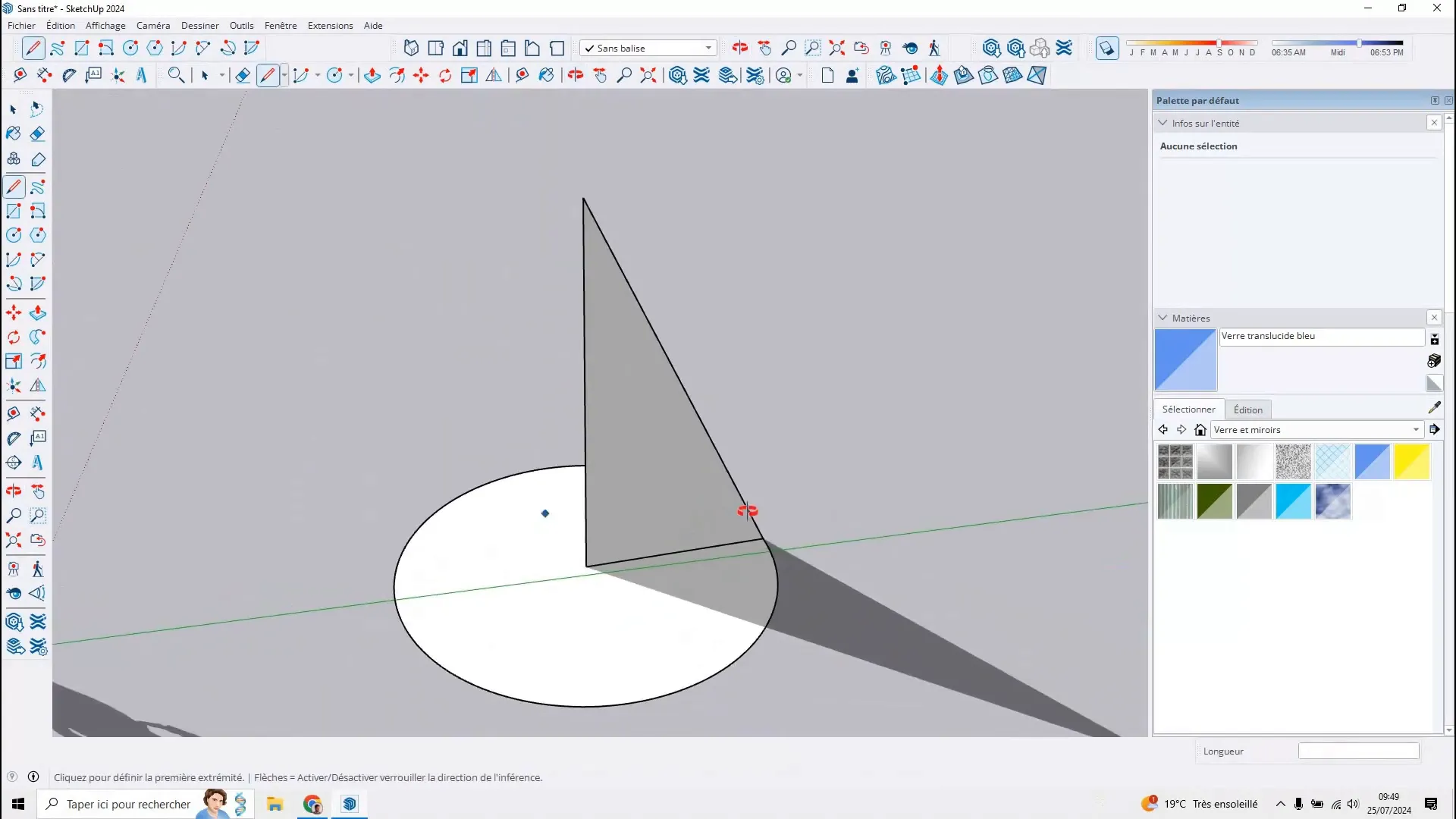 Formation du triangle pour l'extrusion