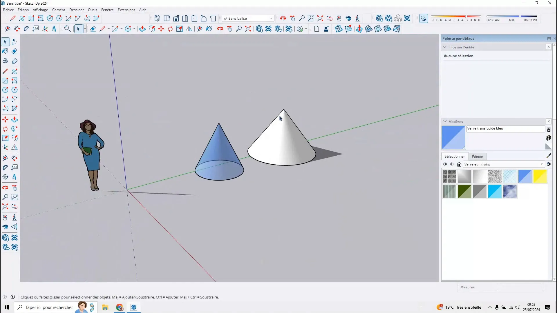 Cône finalisé dans SketchUp