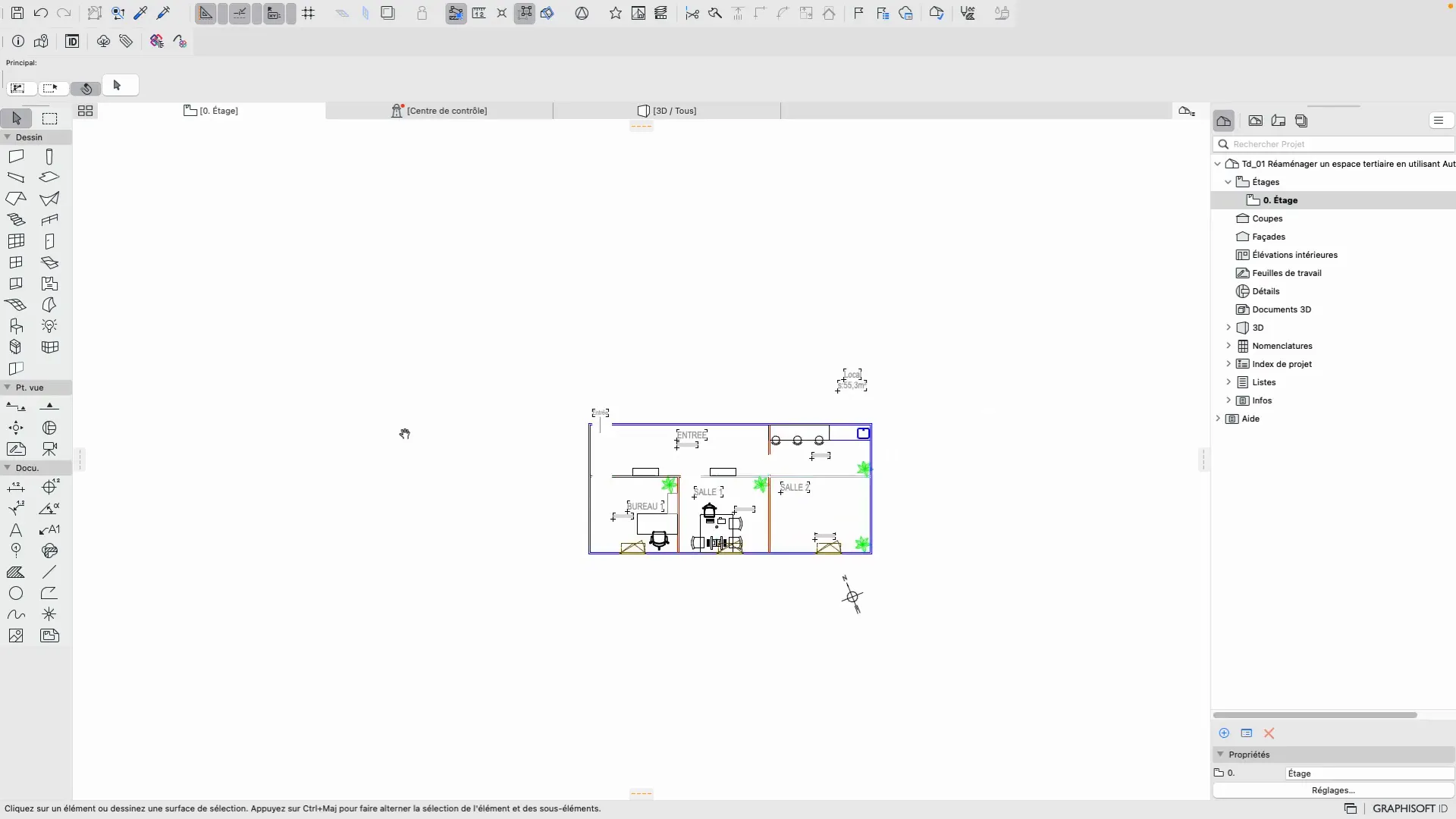 Modèle DWG importé dans Archicad avec éléments modifiables