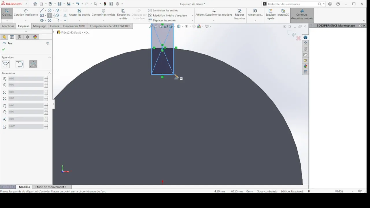 Définition de l'épaisseur totale de l'engrenage par extrusion