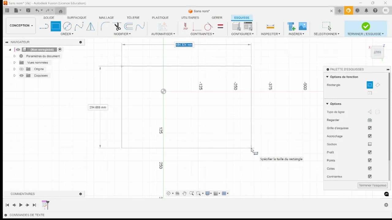 Saisie de dimensions en temps réel lors du dessin d'un rectangle