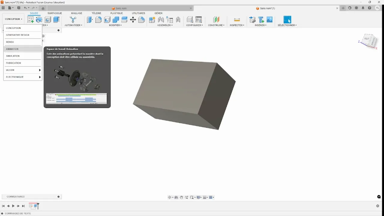 Personnaliser la barre pour différents espaces de travail