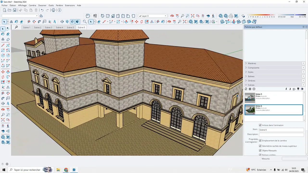 Création d'une scène dans le panneau Scènes