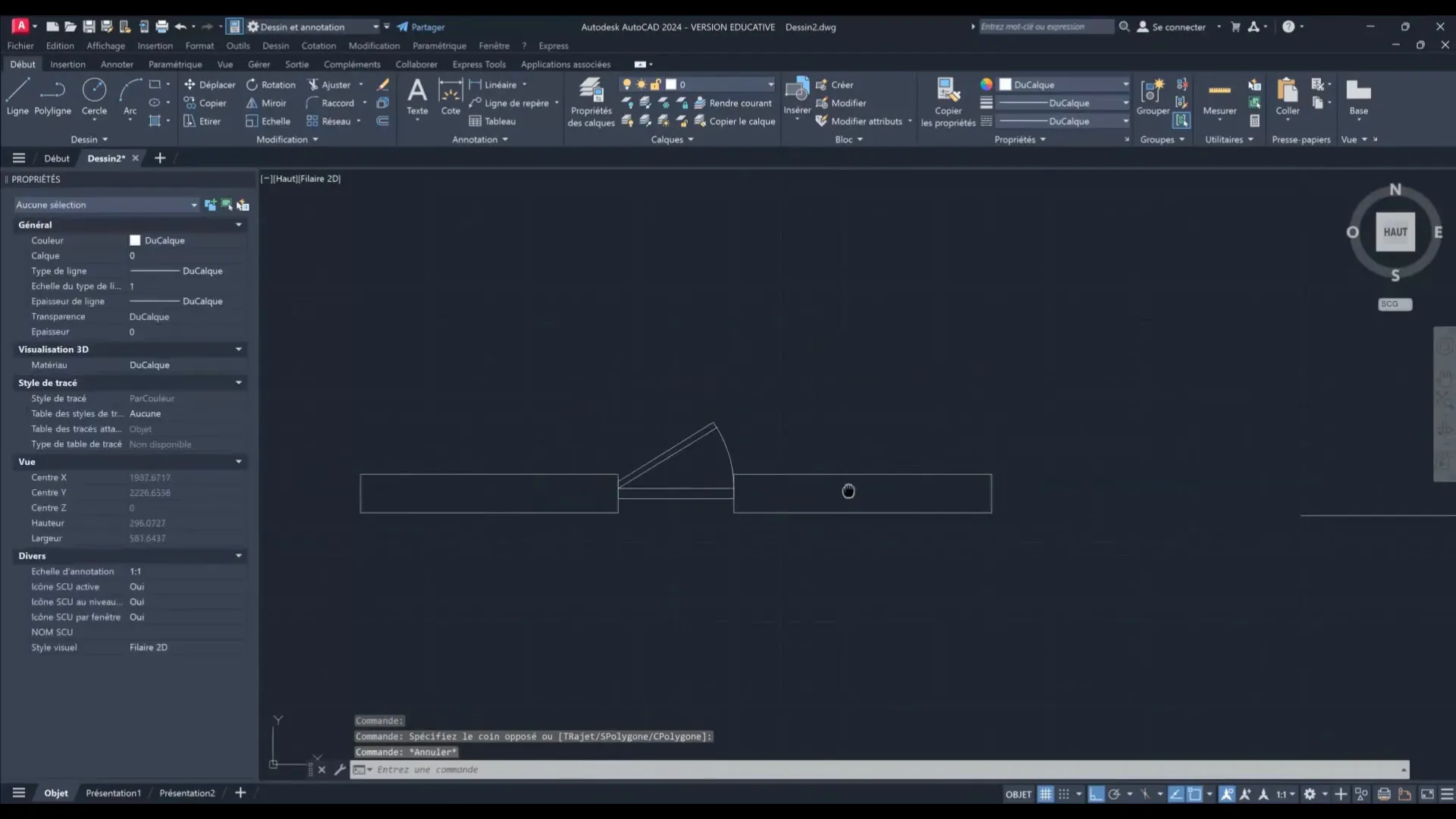 Utilisation de la commande décomposé dans AutoCAD