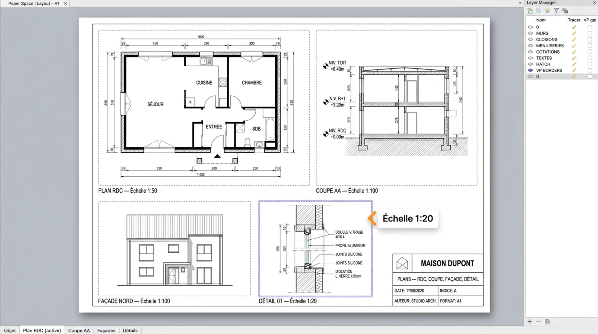 vues et echelles sur autocad