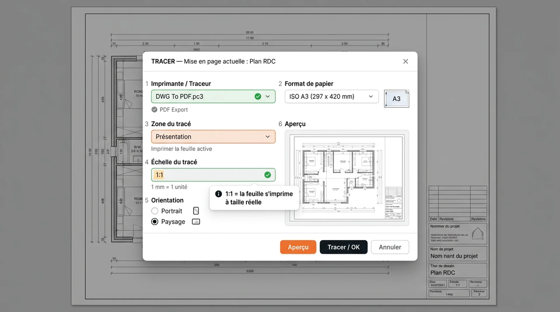 imprimer ou exporter presentation autocad
