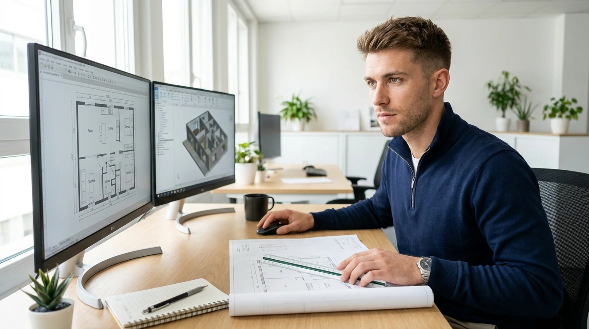 dessinateur projeteur au bureau