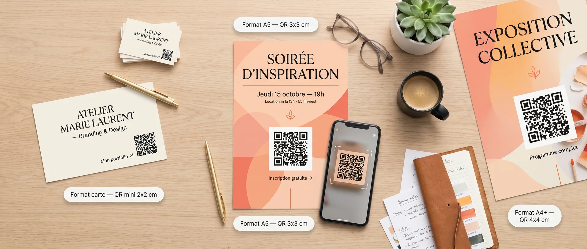 ou ajouter le qr code sur les supports