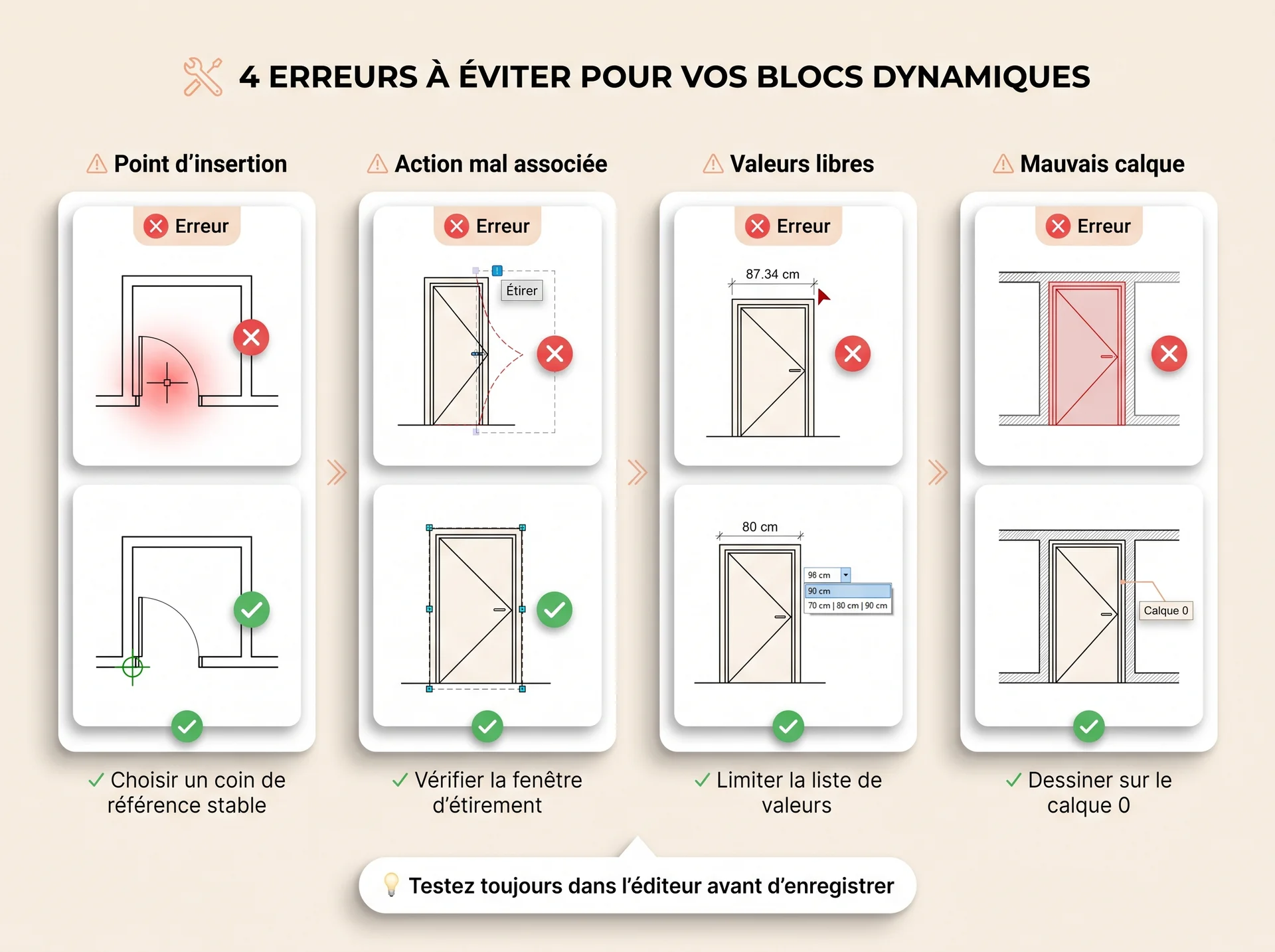 les erreurs du bloc dynamique