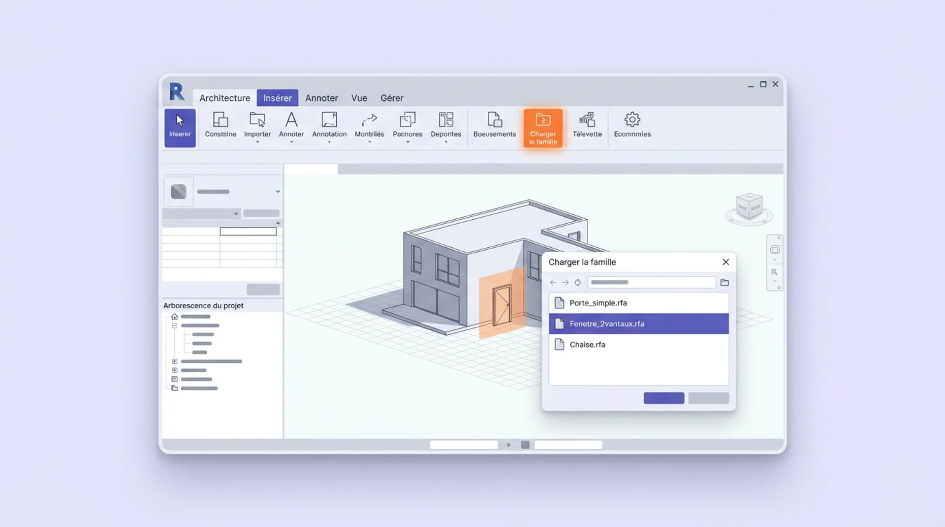 charger une famille sur revit