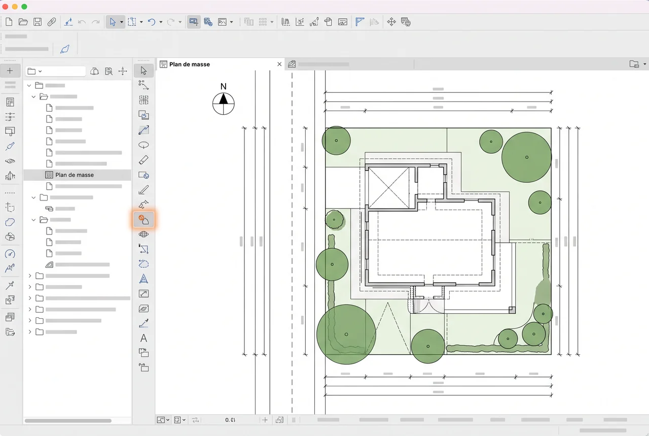 Plan de masse sur Archicad