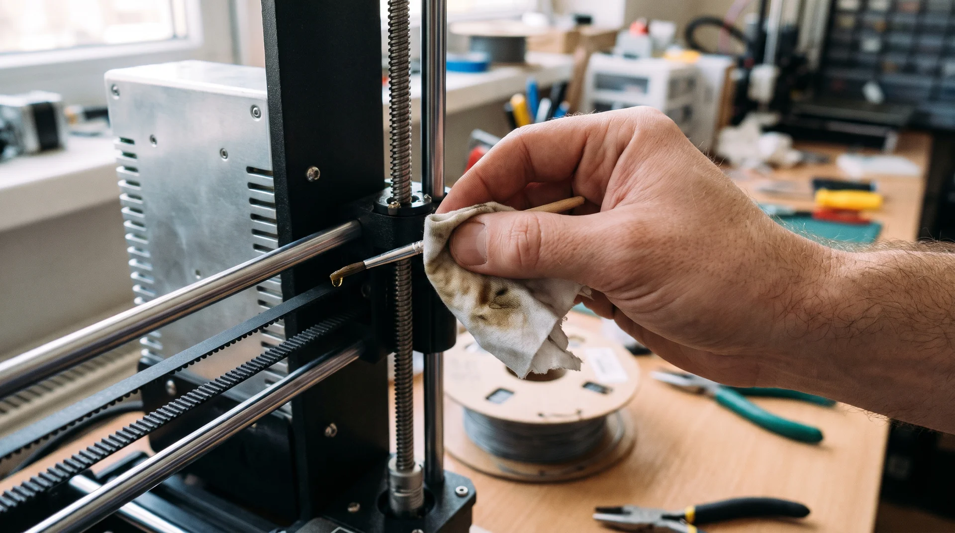 entretien d'une tige d'imprimante 3d