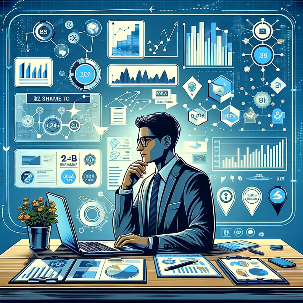 Person sitting and thinking. Technical things around him