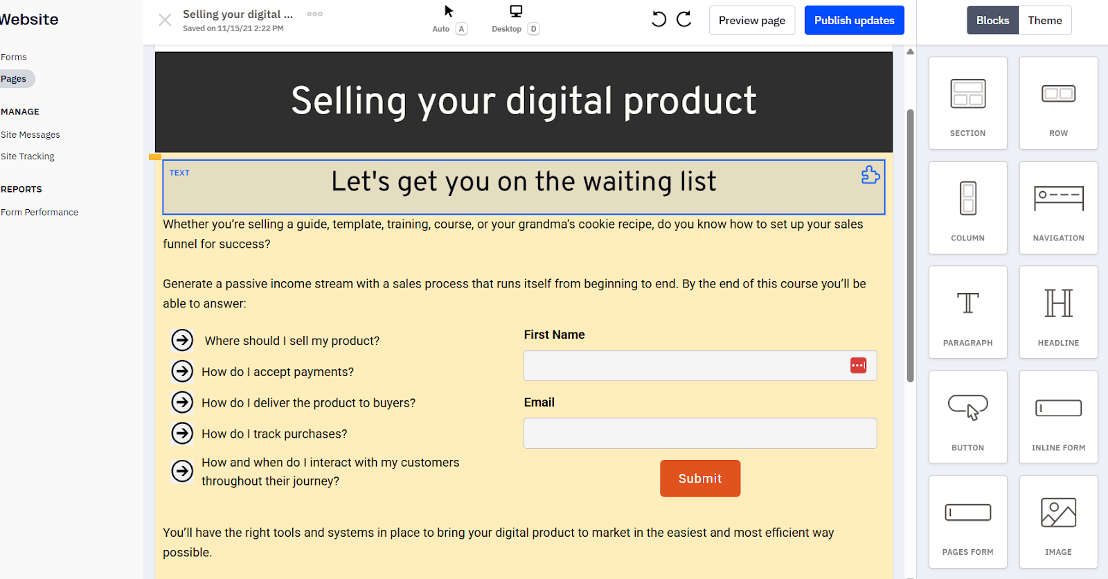 An ActiveCampaign landing page generated by Day by Day for an ActiveCampaign review