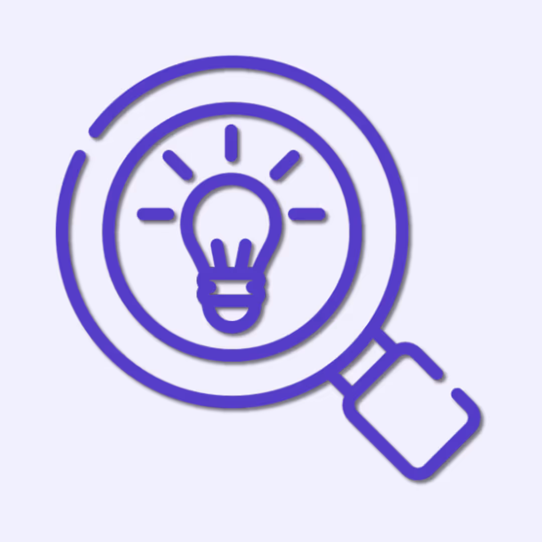 Magnified bulb idea illustration 