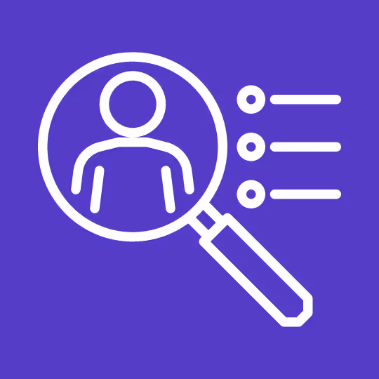 User search from list illustration