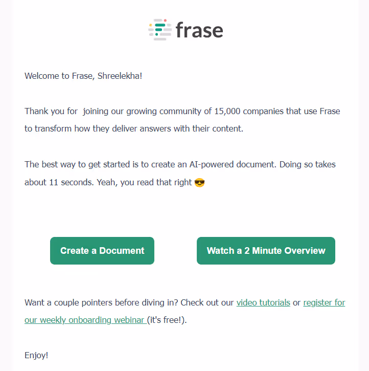 customer onboarding email