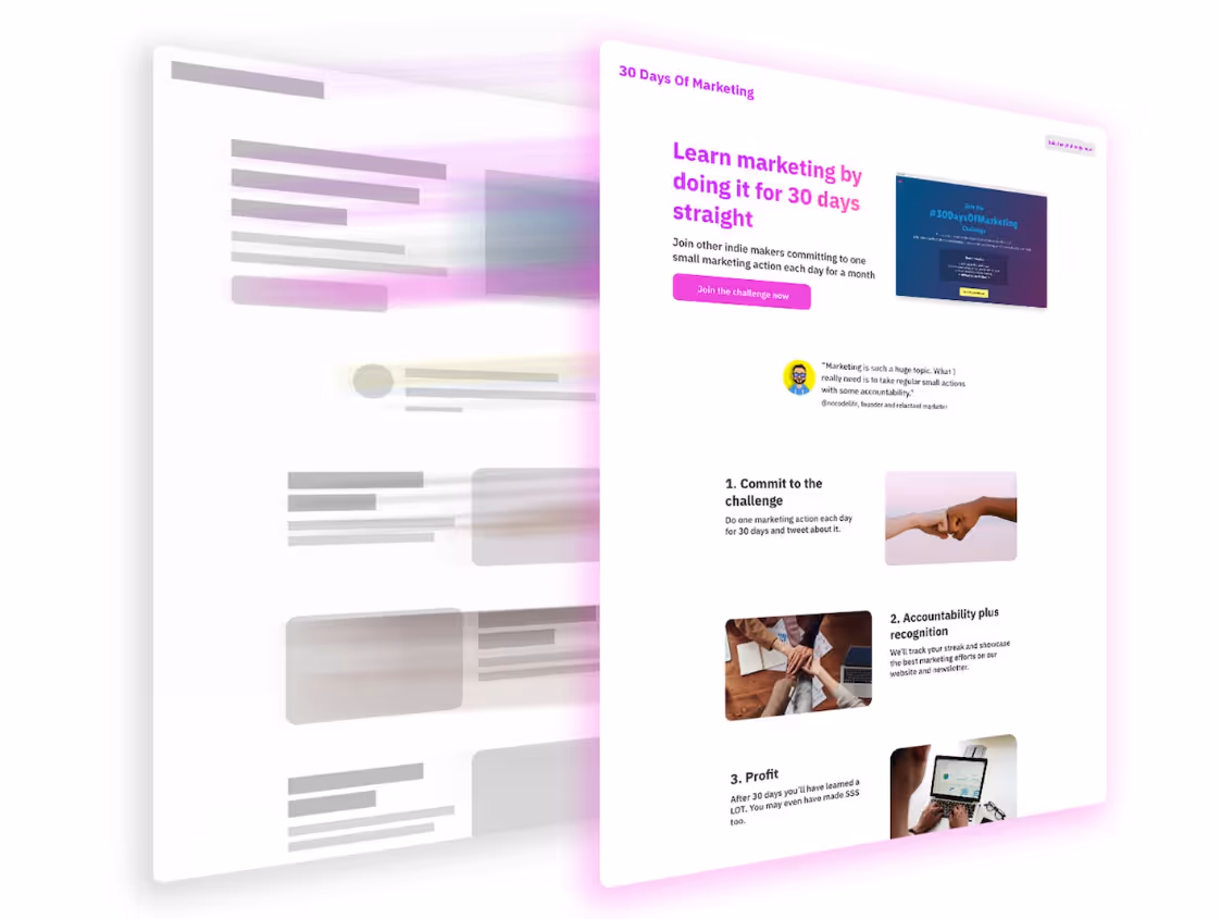Gen AI landing pages