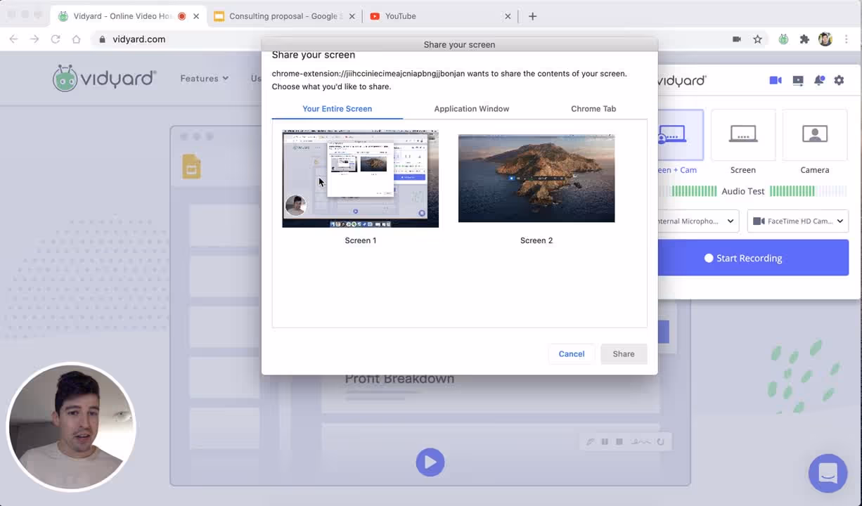 screen share banner